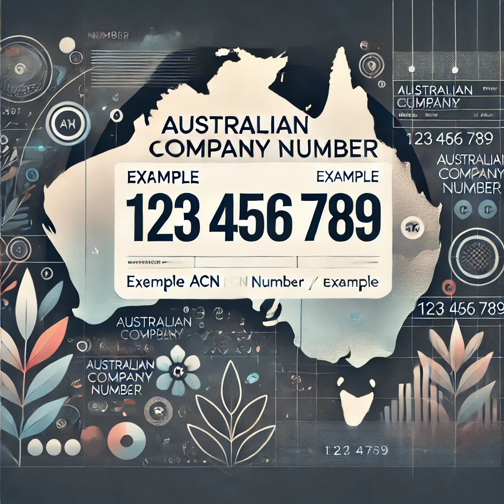 An illustration featuring an ACN with abstract design, floral elements, and the map of Australia in the background offers a complete guide to understanding Australian Company Numbers.