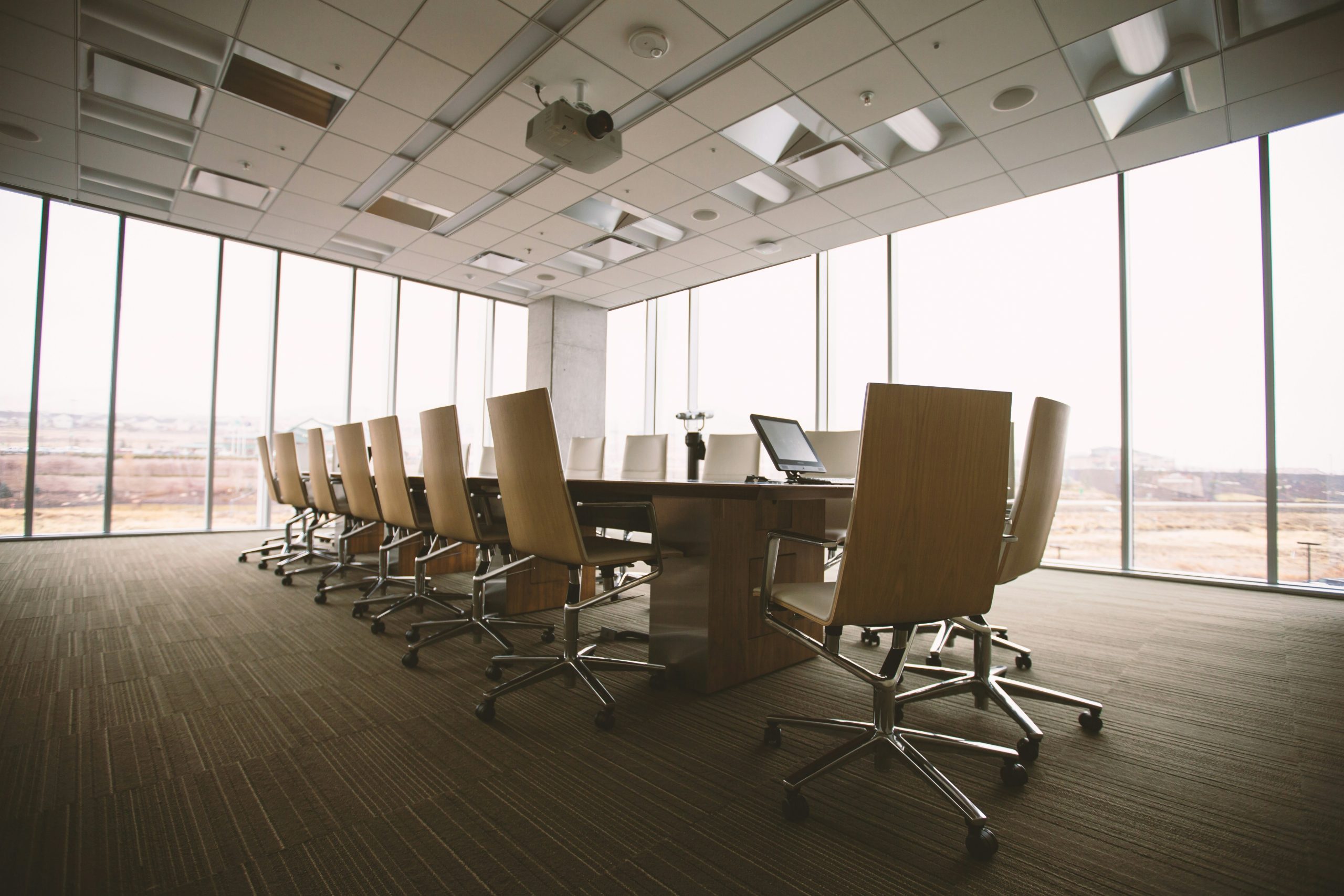 Professional meeting room representing business discussions